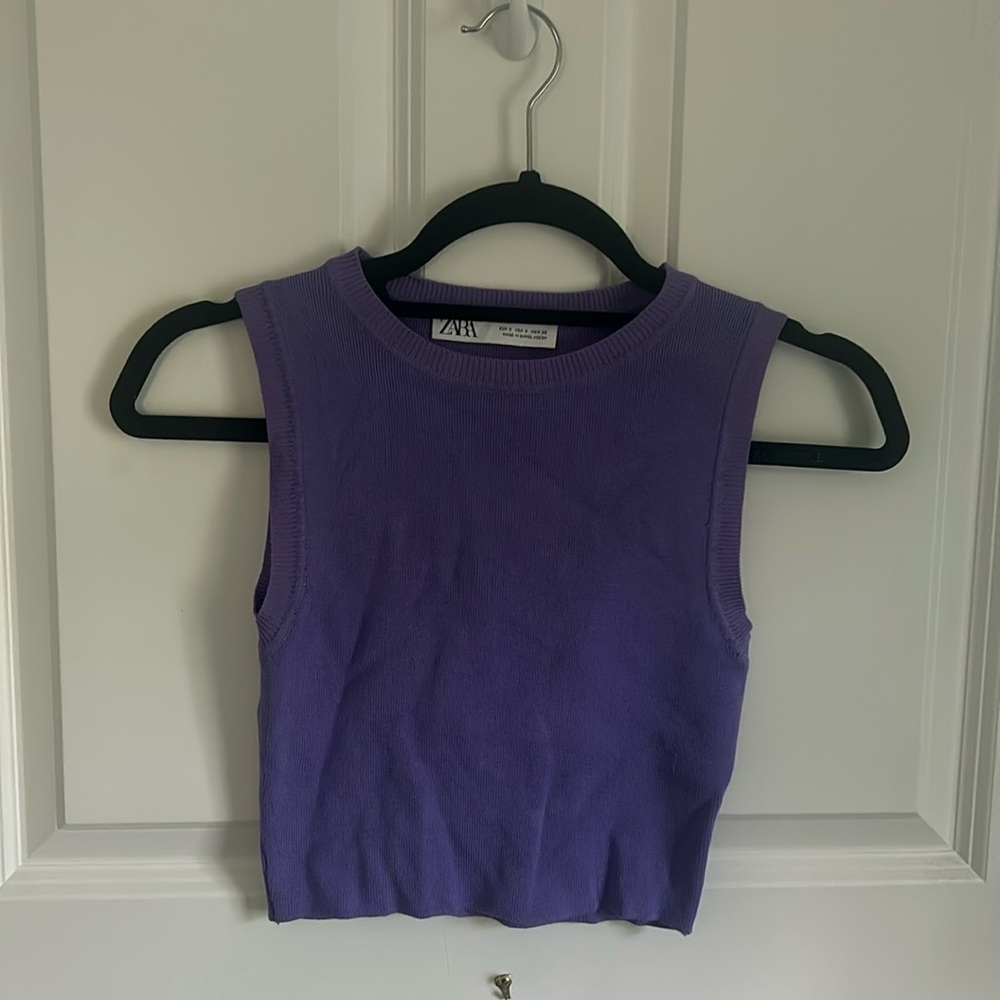 Zara Purple Sweater Tank Top